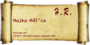 Hajka Róza névjegykártya